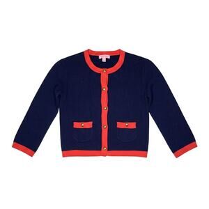 Lilly Pulitzer Navy & Red Cropped Cardigan Size XS